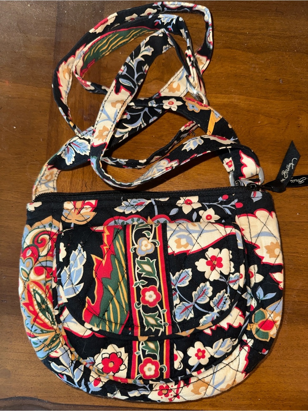 Vera Bradley Quilted Cotton Hipster Crossbody Bag – Retired Floral Print